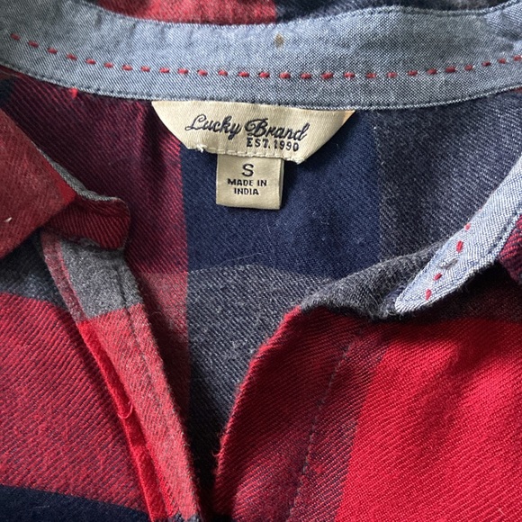 Lucky Brand Plaid Flannel with Button Details EUC Size S - Picture 6 of 6